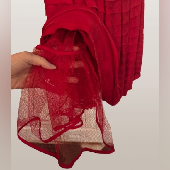 NWT BCBG Max Azria Marina Gem Illusion Dress in Rio Red - Size Large - Picture 11 of 14